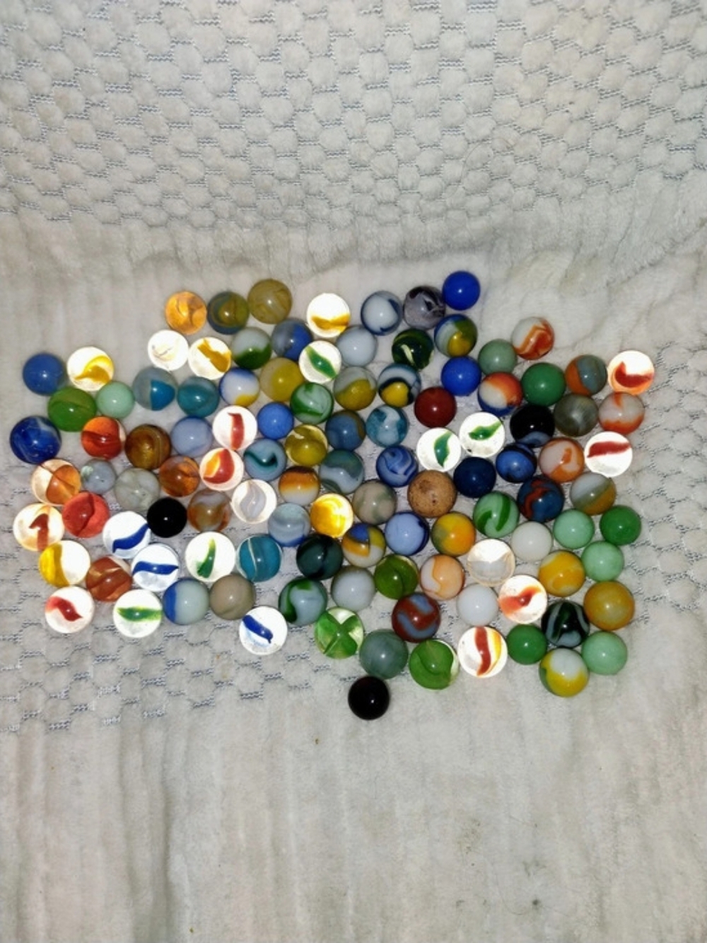 Assorted Glass Marbles Multicolor & White